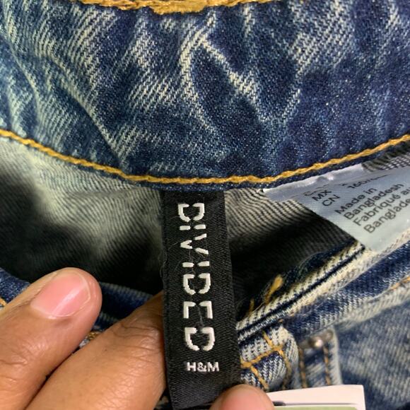 NEW H&M Curvy Wide-Leg High-Waist Jeans Sz 2 Blue‎ Stretch Denim - Picture 9 of 12